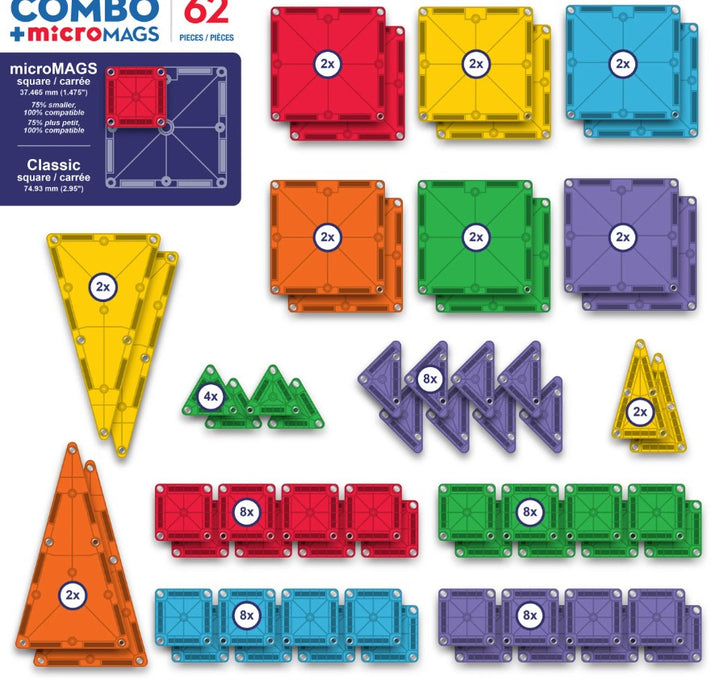 Magna-Tiles - Combo + microMAGS (62pc)