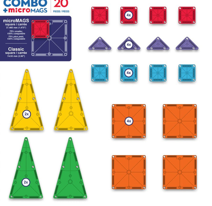 Magna-Tiles - Combo + microMAGS (20pc)