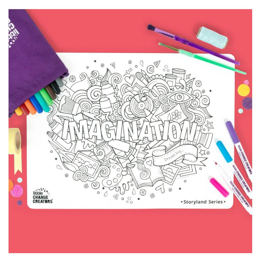 Little Change Creators - LARGE Reusable Silicone Colouring Set - Imagination