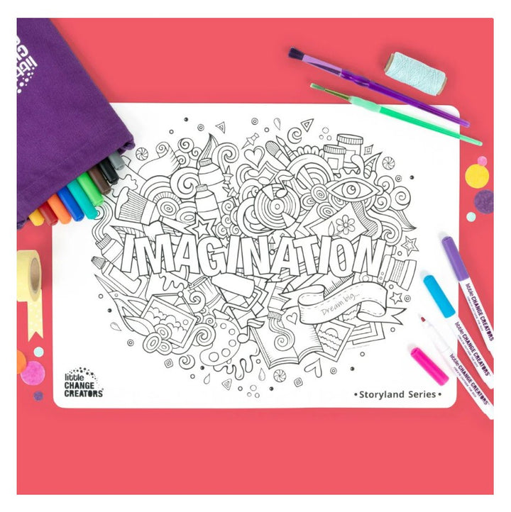Little Change Creators - LARGE Reusable Silicone Colouring Set - Imagination
