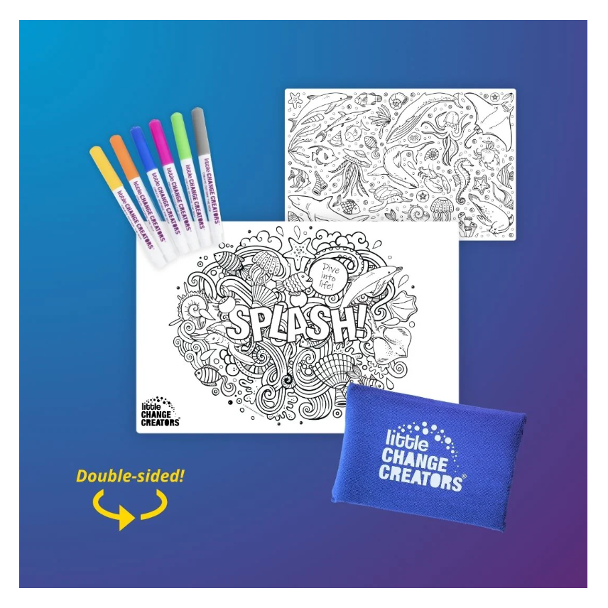 Little Change Creators - SMALL Reusable Silicone Colouring Set - Sealife