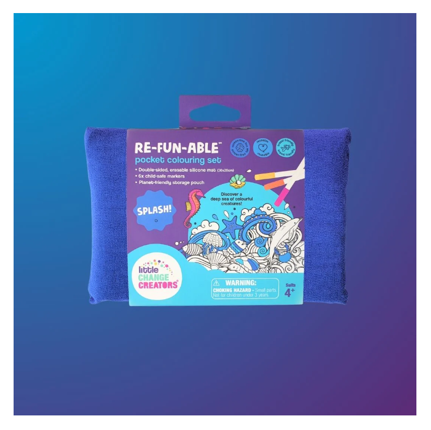 Little Change Creators - SMALL Reusable Silicone Colouring Set - Sealife