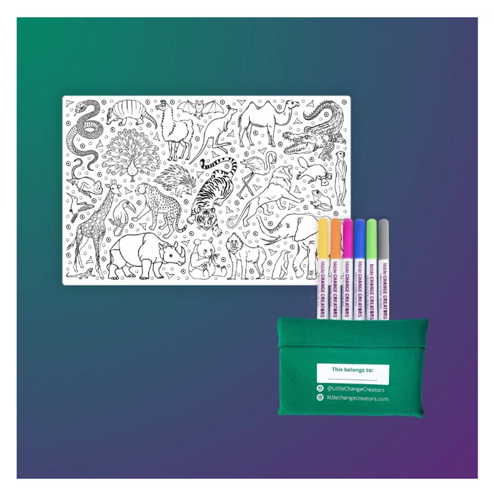 Little Change Creators - SMALL Reusable Silicone Colouring Set - Wild