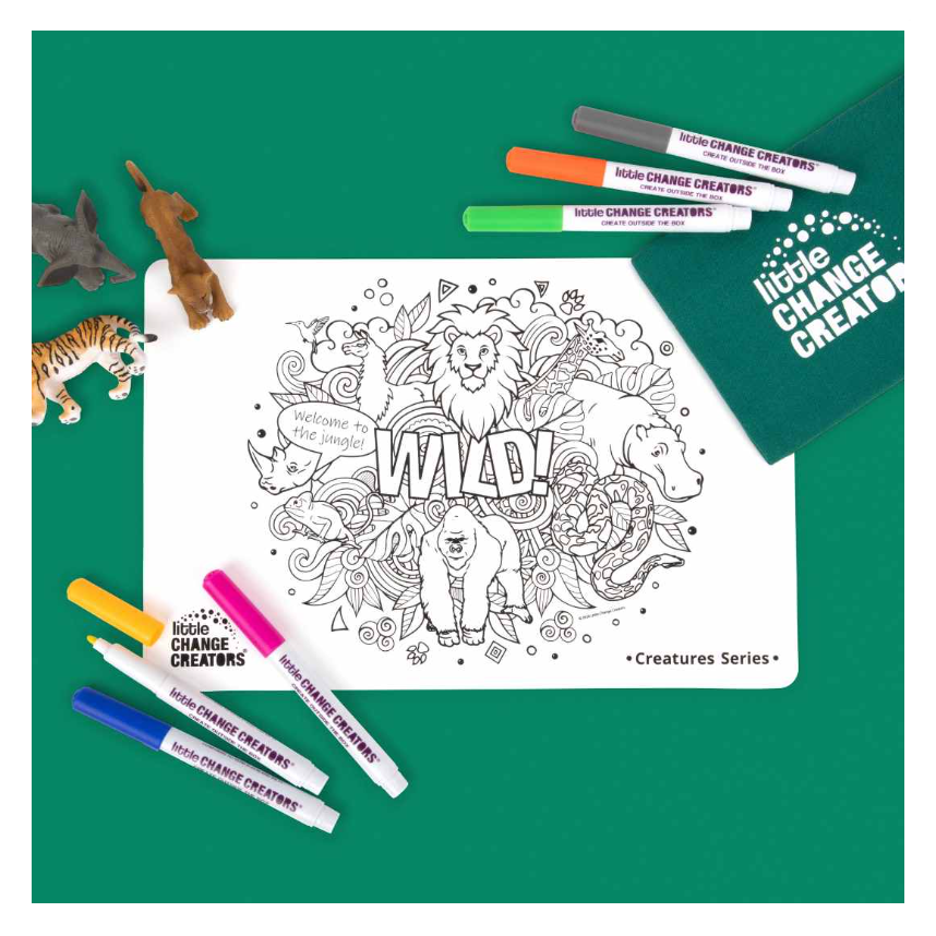 Little Change Creators - SMALL Reusable Silicone Colouring Set - Wild