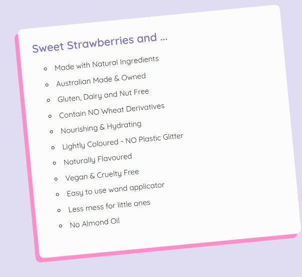 No Nasties - Kids Natural Lip Gloss - Strawberry Cupcake