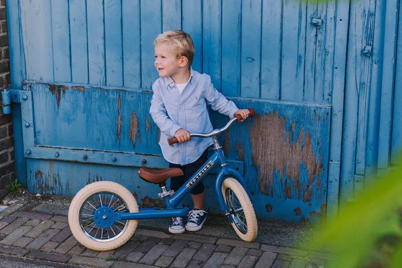 Trybike - Matte Blue Trybike - With Cream Tyres & Chrome (Bulky Item)