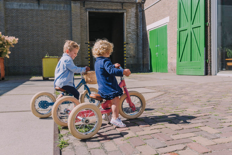 Trybike - Matte Blue Trybike - With Cream Tyres & Chrome (Bulky Item)