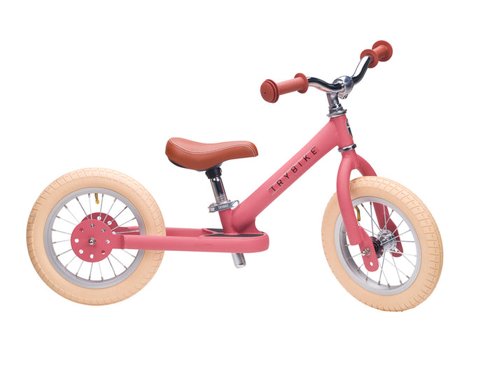 Trybike - Matte Pink Trybike - With Cream Tyres & Chrome (Bulky Item)