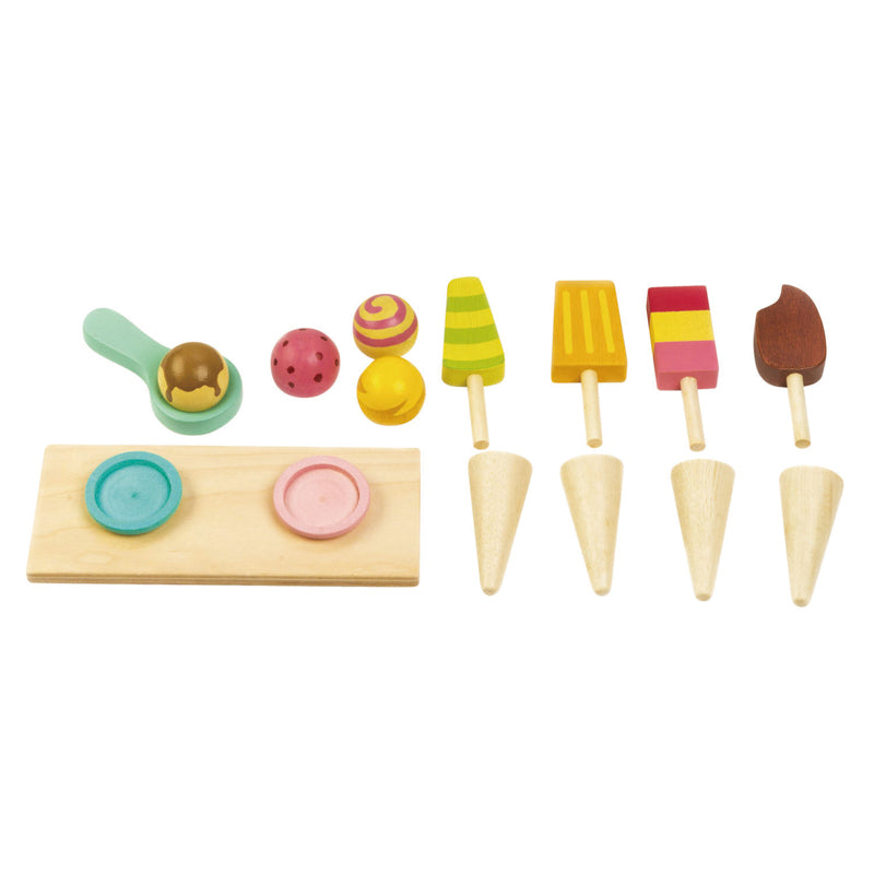 Tender Leaf Toys - Wooden Push Along Ice Cream Cart