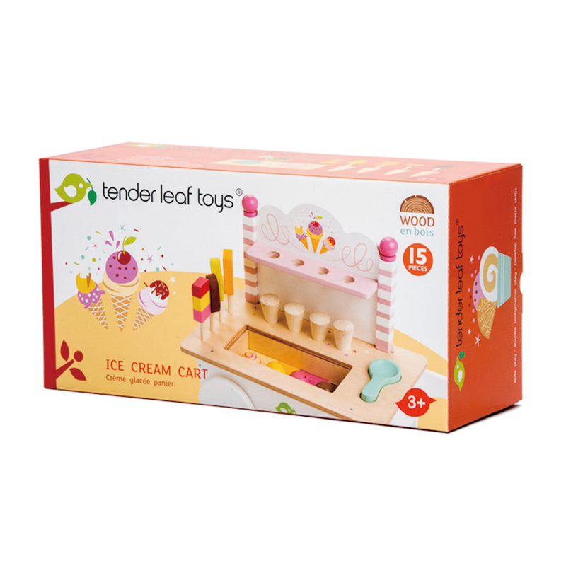 Tender Leaf Toys - Wooden Push Along Ice Cream Cart