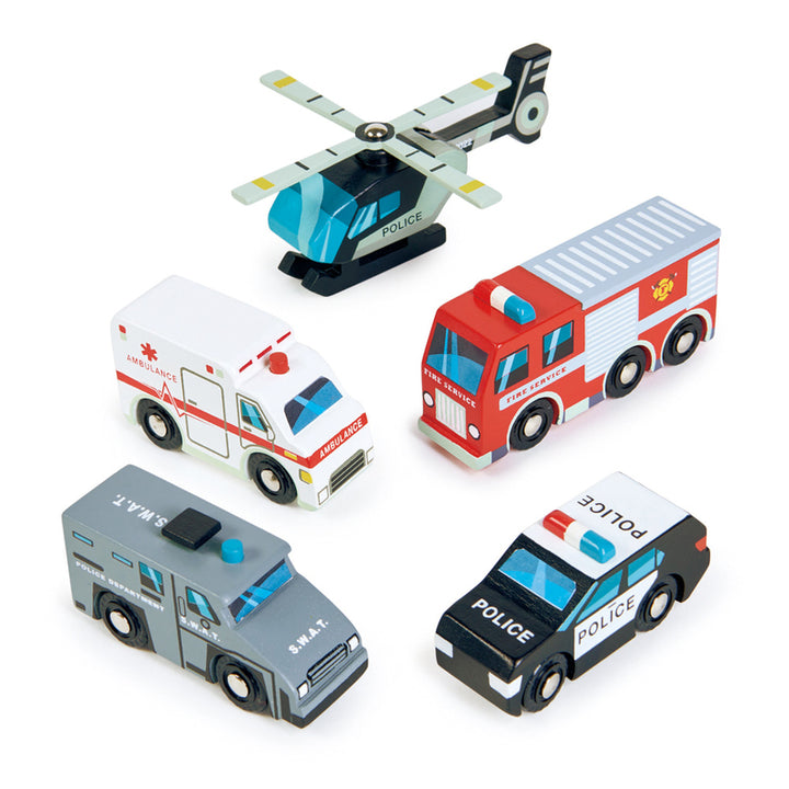 Tender Leaf Toys - Wooden Emergency Vehicles Set