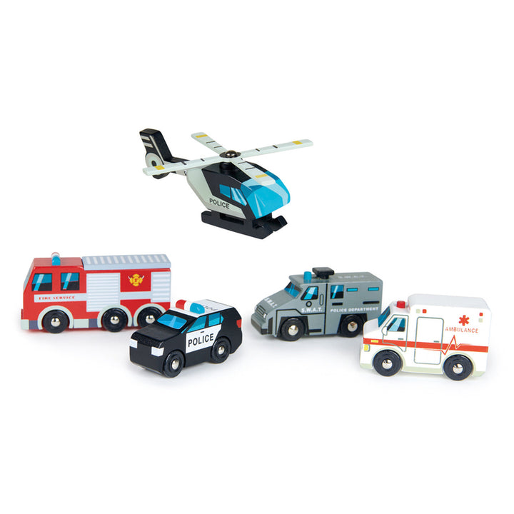 Tender Leaf Toys - Wooden Emergency Vehicles Set