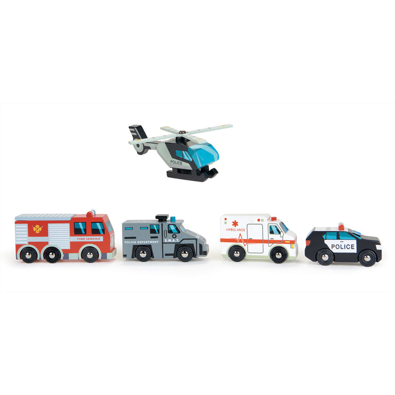 Tender Leaf Toys - Wooden Emergency Vehicles Set