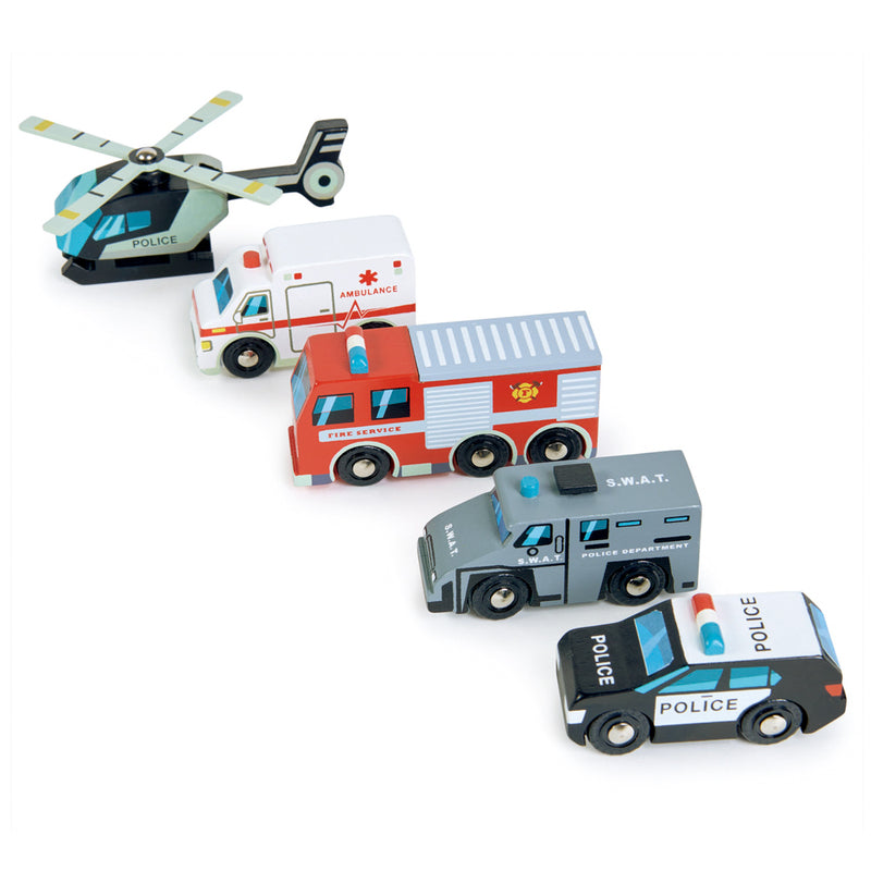 Tender Leaf Toys - Wooden Emergency Vehicles Set