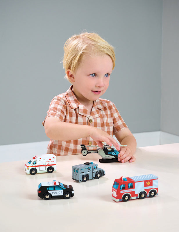 Tender Leaf Toys - Wooden Emergency Vehicles Set