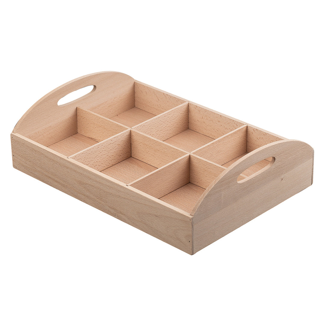 Wooden Tray with Compartments