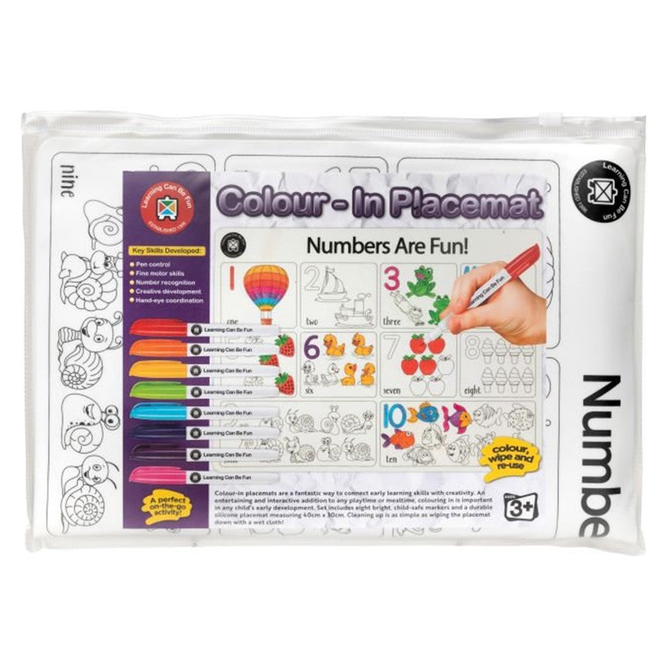 Colour-In Numbers - Reusable Silicone Mat & Markers Set