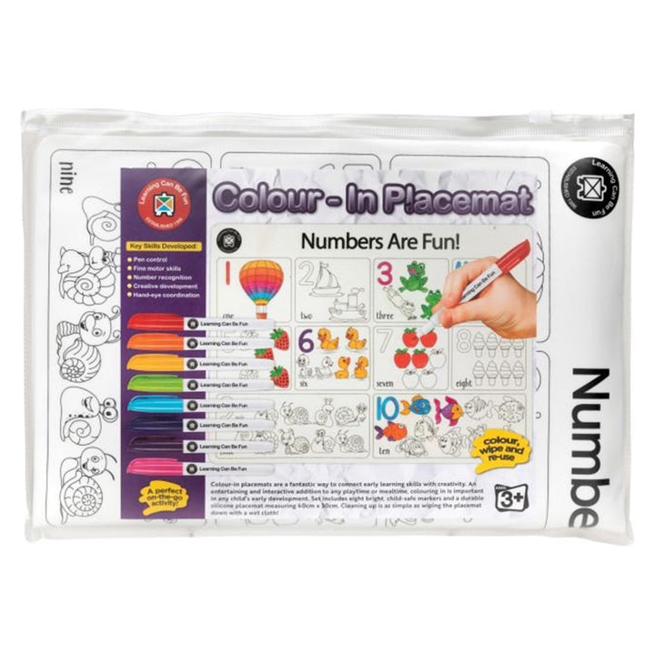 Colour-In Numbers - Reusable Silicone Mat & Markers Set
