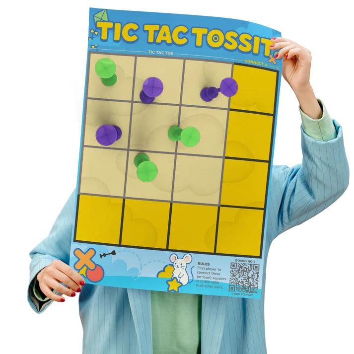 TOSSIT Poster - Target & Tic-Tac-Toe (Darts not Included)